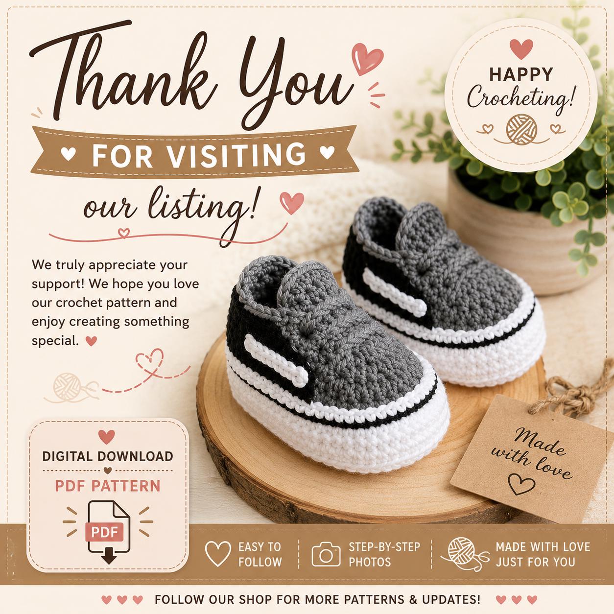 Modern Baby Vans Sneakers Crochet Pattern (Digital Download)