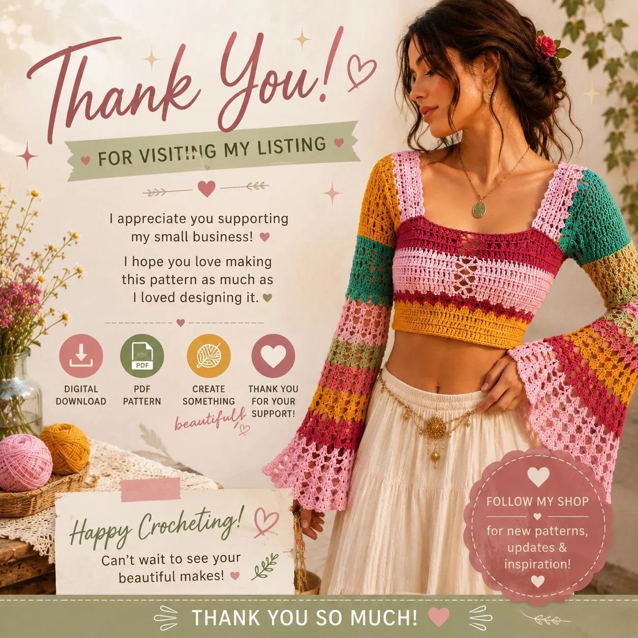 Andromeda Crochet Top Pattern (Digital Download)