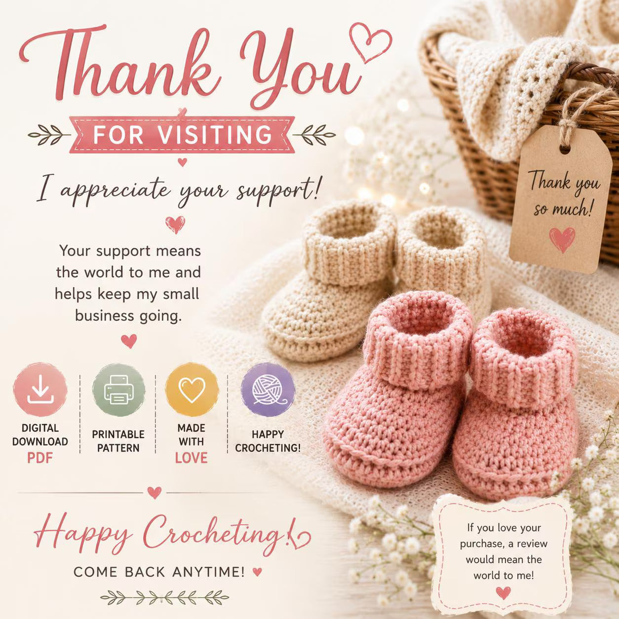 Baby Booties Crochet Pattern PDF, Easy Baby Booties Pattern, Newborn Baby Shoes, Beginner Crochet Pattern, Instant Download, 3 6 12 Months
