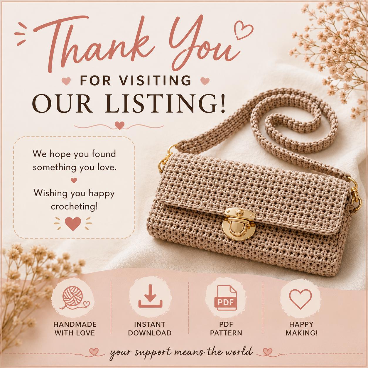 Mini Crossbody Bag Crochet Pattern (Digital Download)