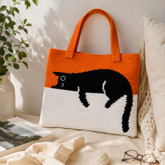 Black Cat Bag Crochet Pattern | Cat Tote Bag Pattern | (Digital Download)
