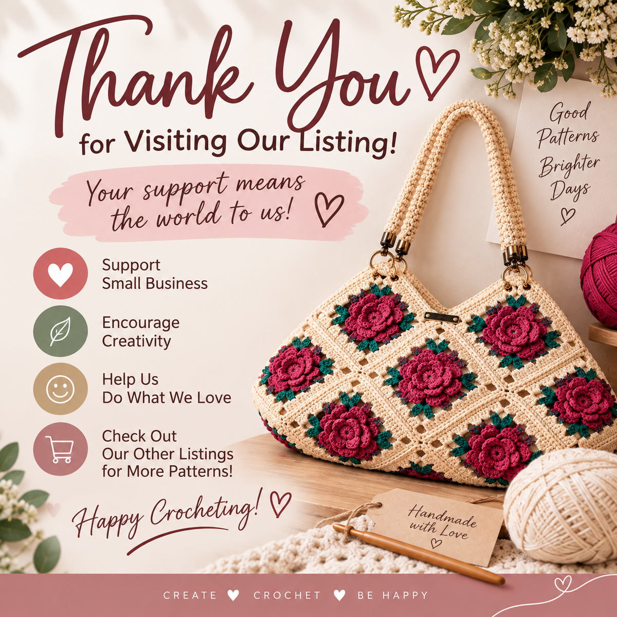 Granny Square Crochet Bag Pattern (Digital Download)