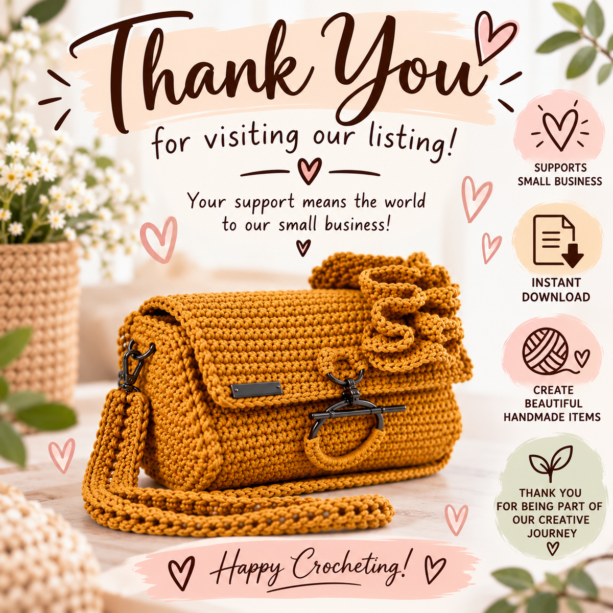 Crossbody with Ruffles Crochet Pattern (Digital Download)