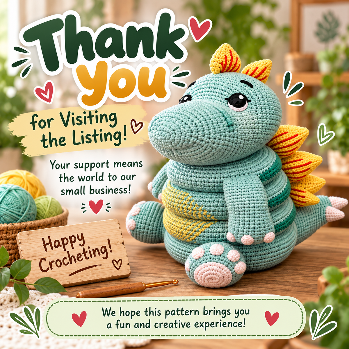 Stegosaurus Crochet Pattern (Digital Download)