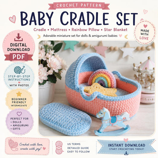 Baby Cradle Crochet Pattern (Digital Download)