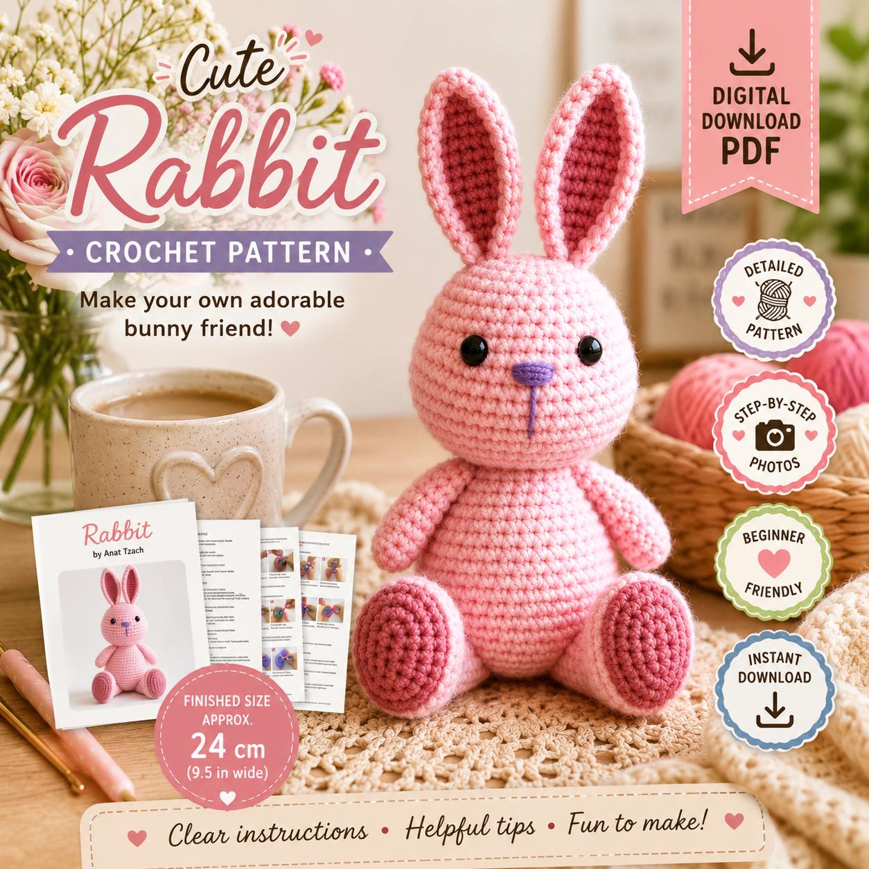 Crochet Rabbit Amigurumi Pattern (Digital Download)