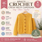 Adult Crochet Crew Neck Cardigan Pattern, Sizes XS to 5XL (Digital Download)