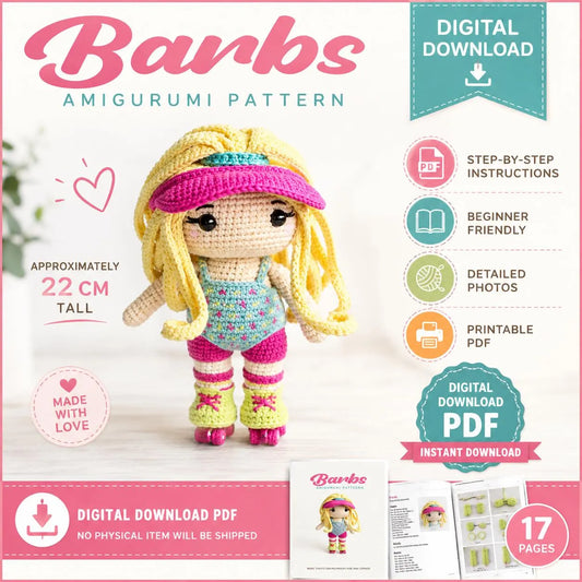 Roller Skating Doll Crochet Pattern  (Digital Download)