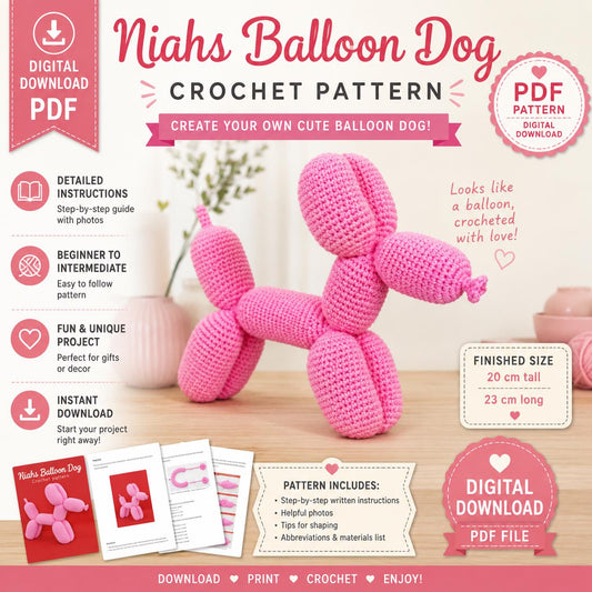 Balloon Dog Crochet Pattern (Digital Download)