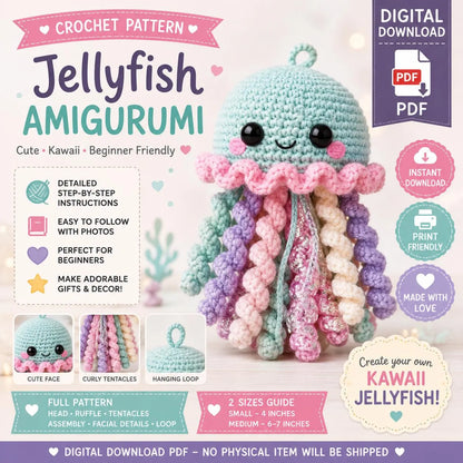 Crochet Jellyfish Amigurumi Pattern PDF