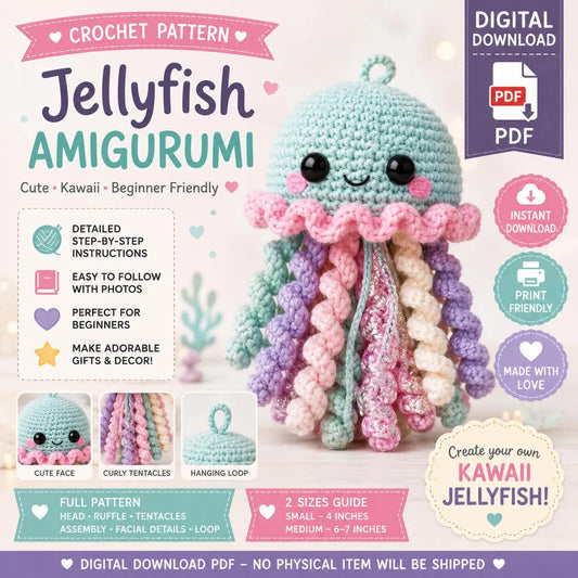 Crochet Jellyfish Amigurumi Pattern (Digital Download)