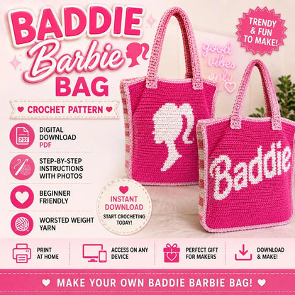 Baddie Barbie Bag Crochet Pattern (Digital Download)