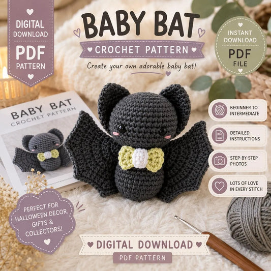 Baby Bat Crochet Pattern (Digital Download)
