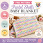 Pastel Shells Baby Blanket Crochet Pattern PDF, Easy Baby Blanket Pattern, Shell Stitch Blanket, Digital Download, Beginner Crochet Pattern