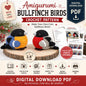 Bullfinch Birds Crochet Pattern PDF, Amigurumi Bird Pattern, Christmas Bird Ornament, Mini Bird Plush, Digital Download.