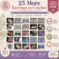 25 Crochet Earrings Patterns Bundle –Volume 2  (Digital Download)