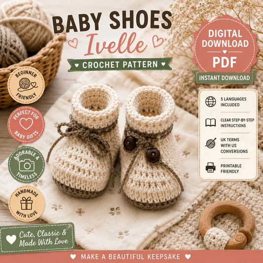 Baby Shoes Ivelle Crochet Pattern (Digital Download)
