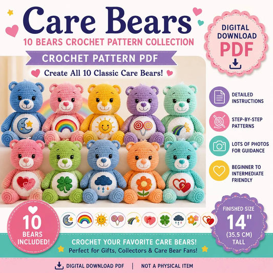 Care Bears Crochet Pattern Bundle (Digital Download)