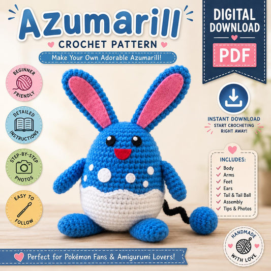 Azumarill Crochet Pattern (Digital Download)