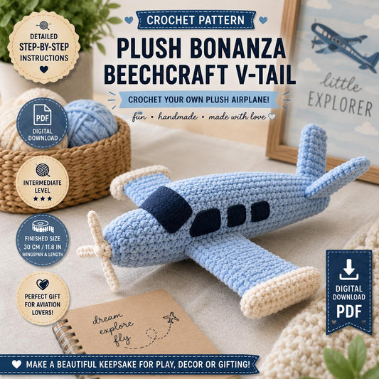 Plush Airplane Crochet Pattern (Digital Download)