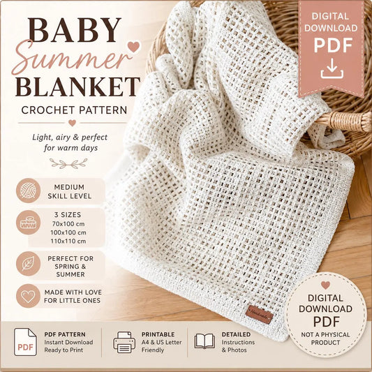 Baby Summer Blanket Crochet Pattern (Digital Download)