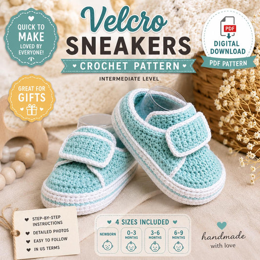 Velcro Baby Sneakers Crochet Pattern (Digital Download)