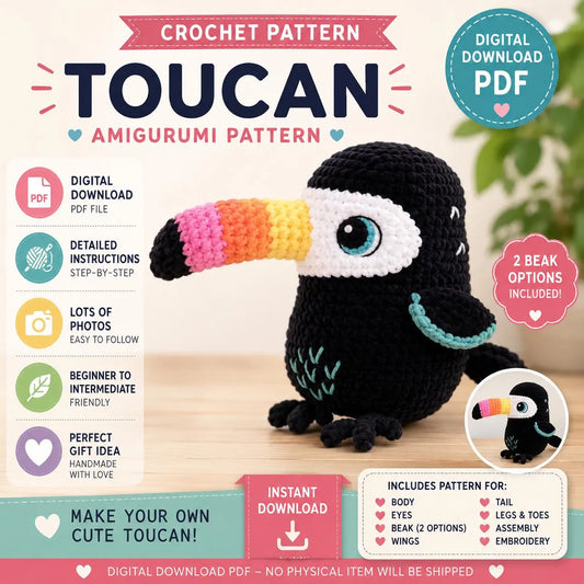 Crochet Toucan Amigurumi Pattern (Digital Download)