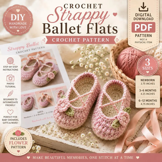 Baby Ballet Flats Crochet Pattern (Digital Download)