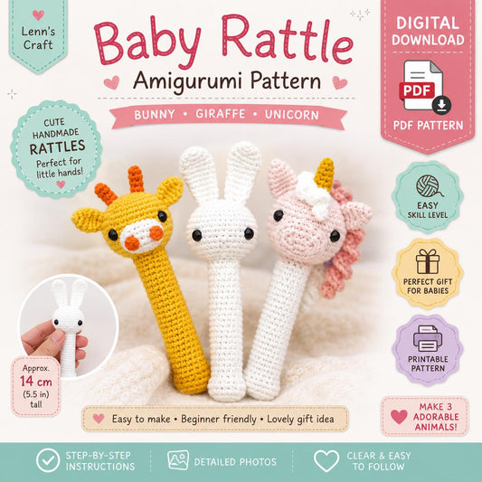 Baby Rattle Crochet Pattern (Digital Download)
