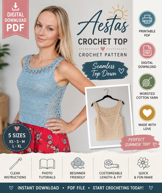 Aestas Crochet Top Pattern (Digital Download)