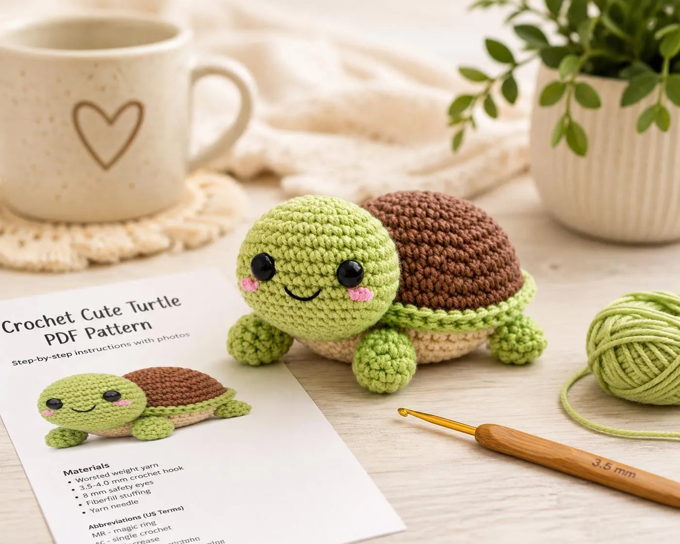 Crochet Cute Turtle Pattern (Digital Download)