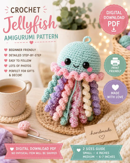 Crochet Jellyfish Amigurumi Pattern PDF