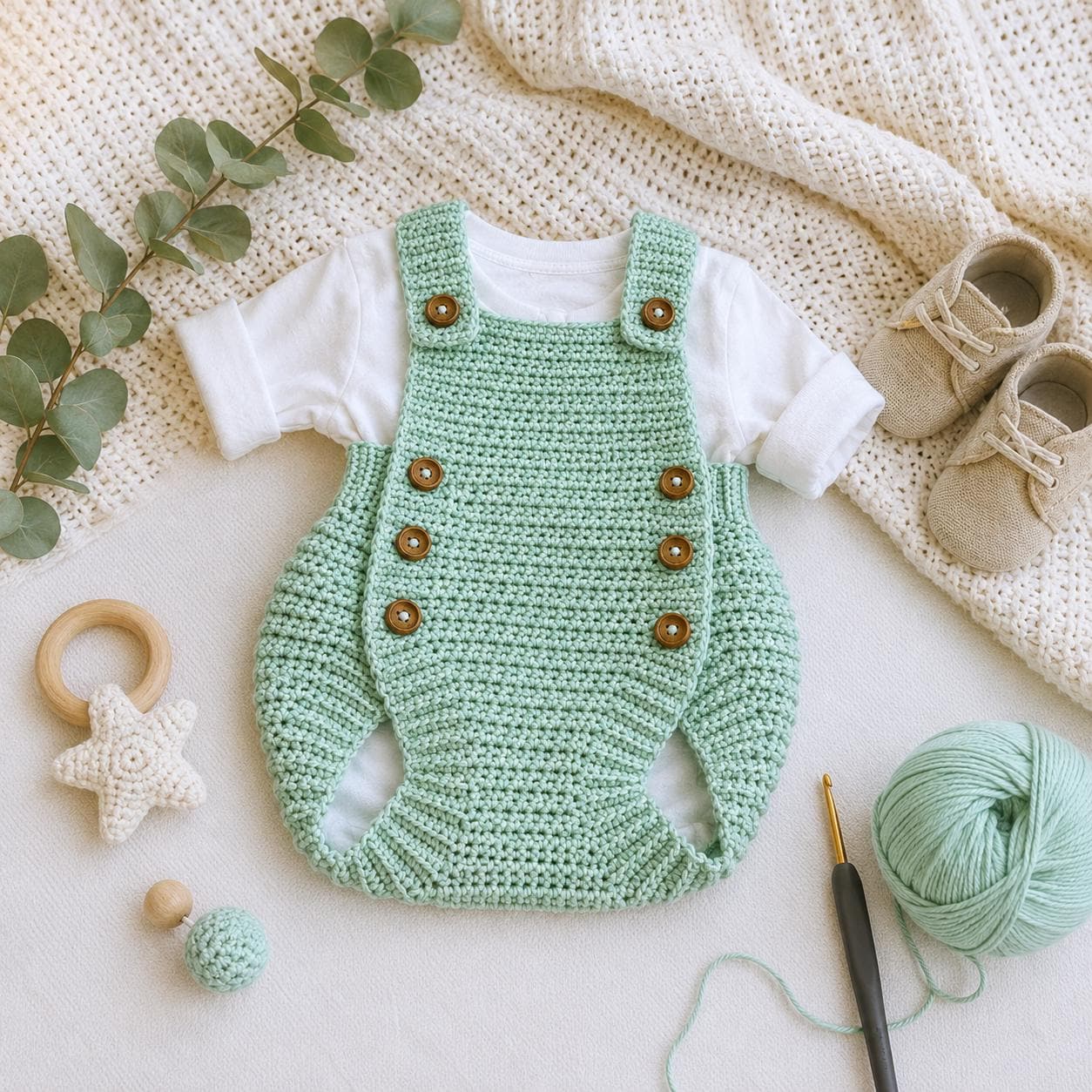 Tiny Tot Baby Romper Crochet Pattern (Digital Download) Outfit Sizes Newborn to 12 Month