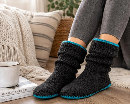 Women's Slouchy Slippers Crochet Pattern (Digital Download)