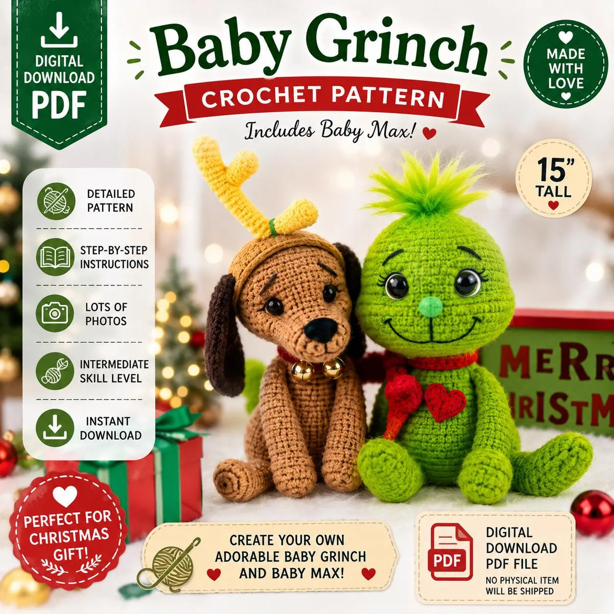 Baby Grinch Crochet Pattern (Digital Download)