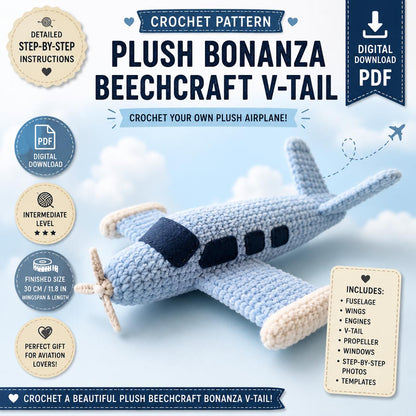 Plush Airplane Crochet Pattern (Digital Download)
