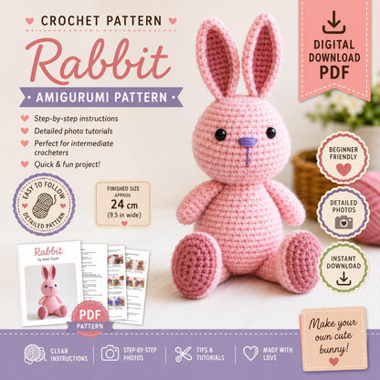 Crochet Rabbit Amigurumi Pattern (Digital Download)