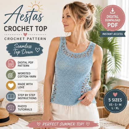Aestas Crochet Top Pattern (Digital Download)