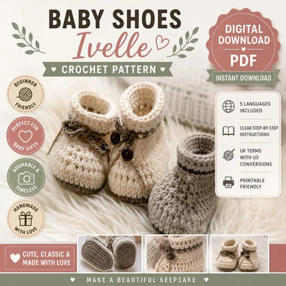 Baby Shoes Ivelle Crochet Pattern (Digital Download)