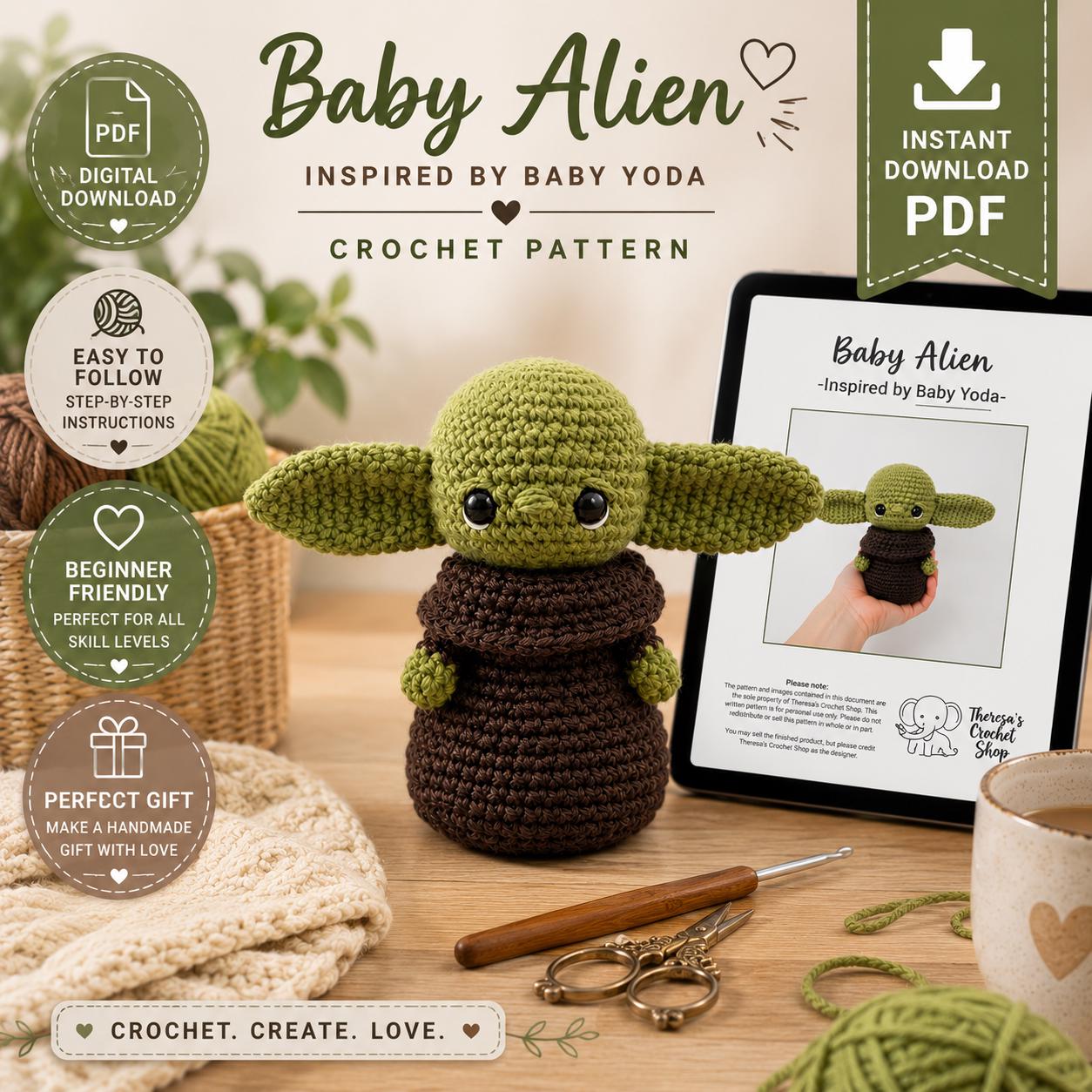 Baby Alien Crochet Pattern (Digital Download)