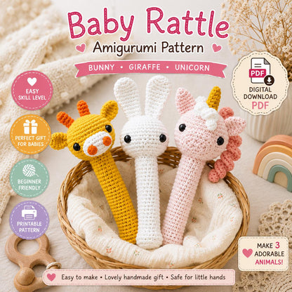 Baby Rattle Crochet Pattern (Digital Download)