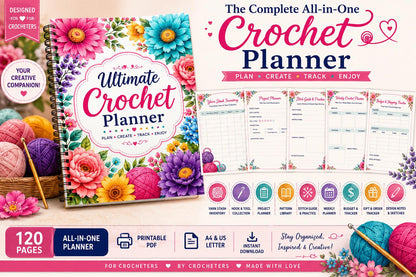 Ultimate Crochet Planner | Project Tracker, Yarn Inventory (Digital Download)
