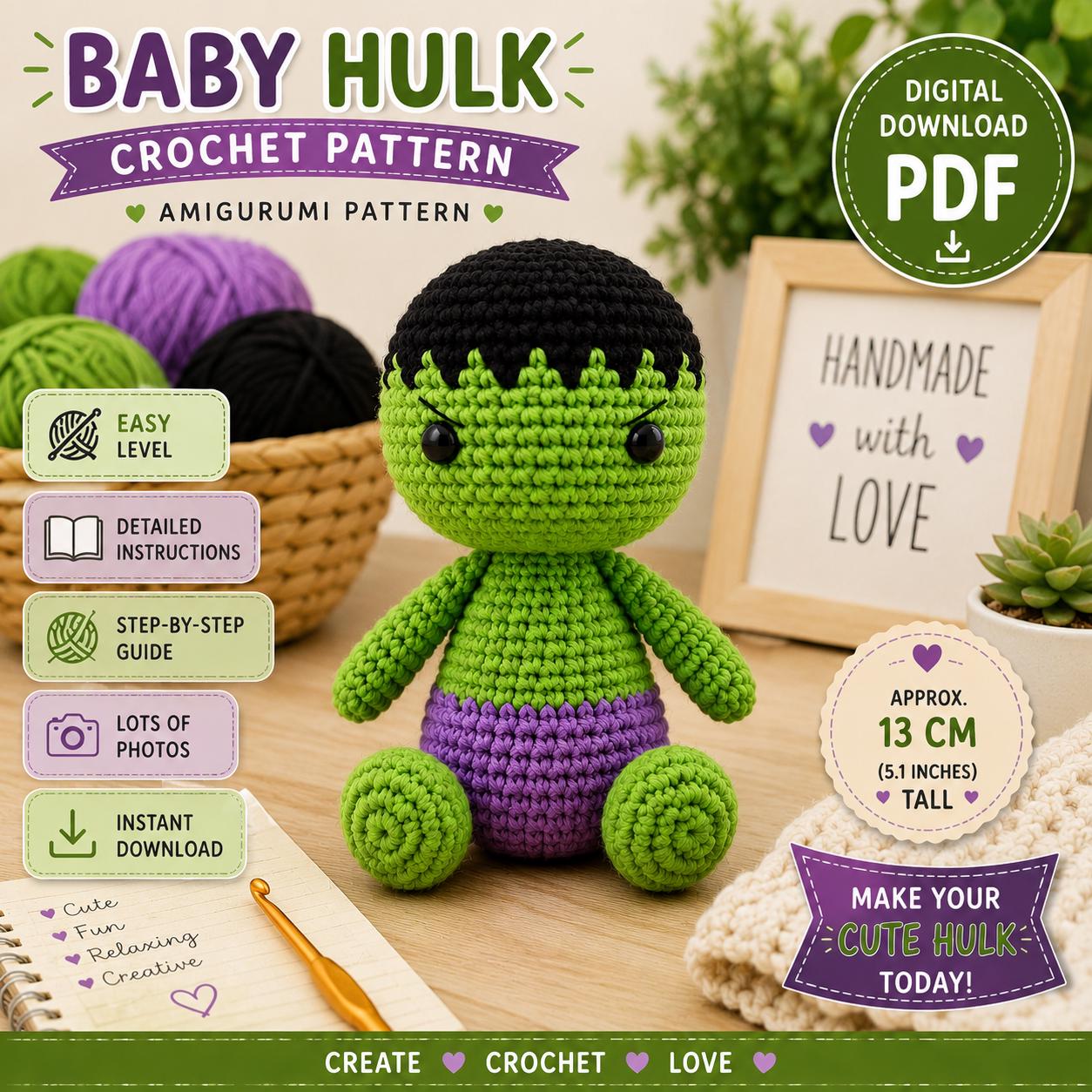 Baby Hulk Crochet Pattern (Digital Download)