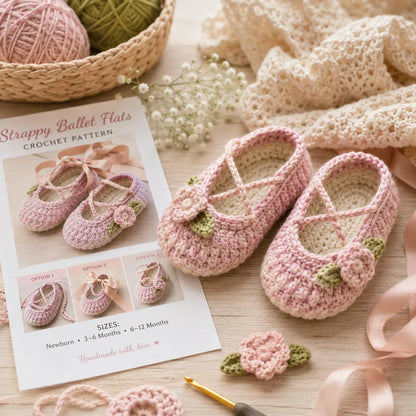 Baby Ballet Flats Crochet Pattern (Digital Download)
