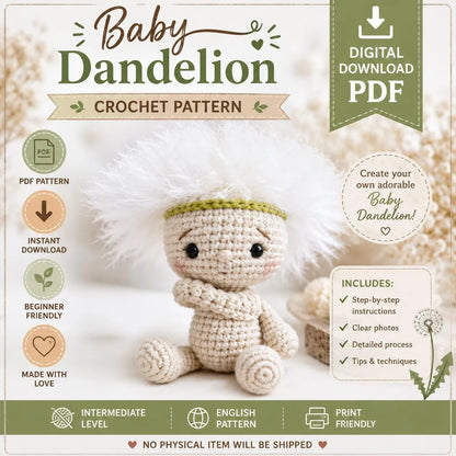 Baby Dandelion Crochet Pattern (Digital Download)