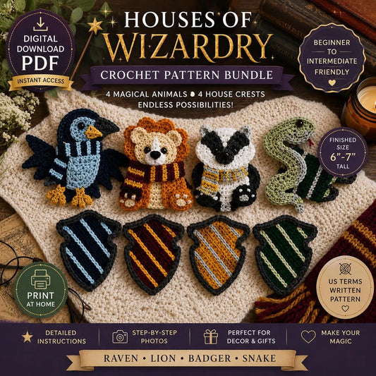 Houses of Wizardry Crochet Pattern Bundle (Digital Download)