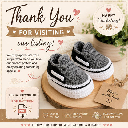 Modern Baby Vans Sneakers Crochet Pattern (Digital Download)