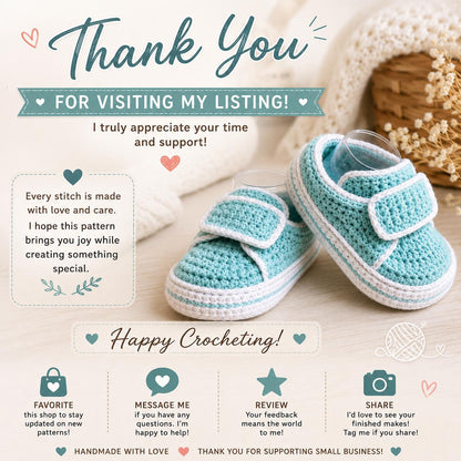 Velcro Baby Sneakers Crochet Pattern (Digital Download)
