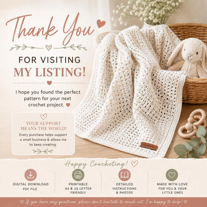 Baby Summer Blanket Crochet Pattern (Digital Download)