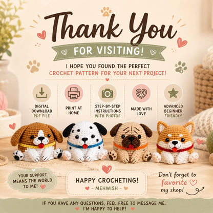 4 Dogs Crochet Pattern Bundle PDF (Digital Download)